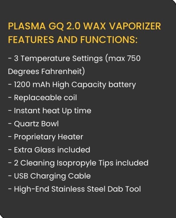 Plasma GQ 2.0 Wax Vape Pen - Image 4