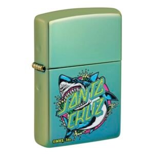 Santa Cruz Skateboards Shark Dot Zippo Lighter – High Polish Teal