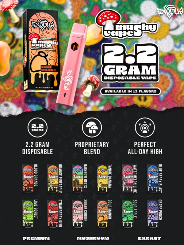 Strawberry Kiwi Exodus Mushy Disposable Vape 2.2G - Image 4
