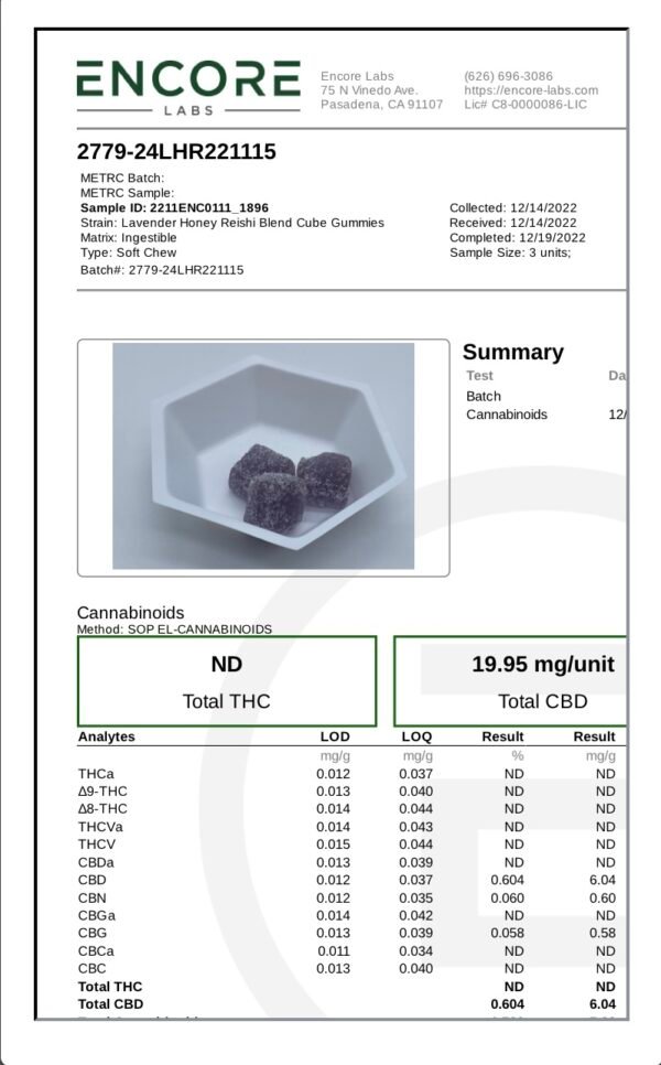 Nighttime Cutleaf Mushroom Gummies Zero THC 1000mg - Image 2