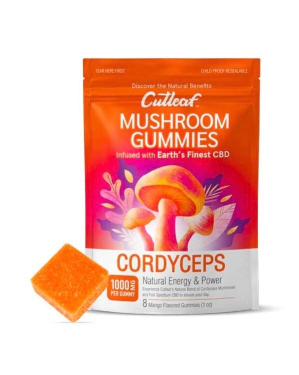 Cordyceps Mango Cutleaf Mushroom CBD Gummies 1000mg
