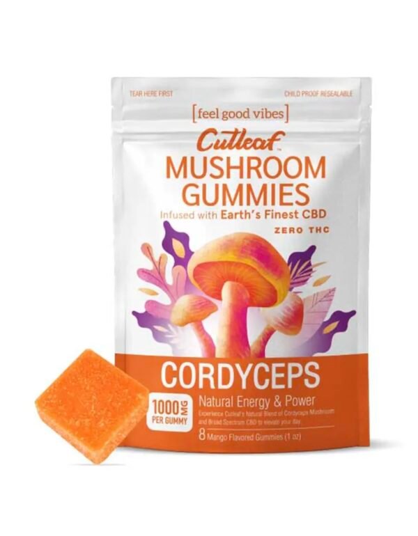 Cordyceps Cutleaf Mushroom Gummies Zero THC 1000mg