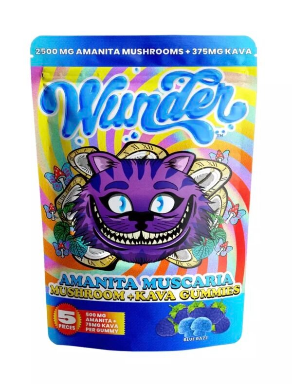 Blue Razz Wunder Amanita Muscaria Mushroom + Kava Gummies 2500mg