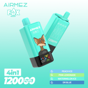 Airmez vape - Fox 4in1 120000puffs Disposable Vape Peach Ice & Pink Lemonade & Watermelon Ice & Dr Blue