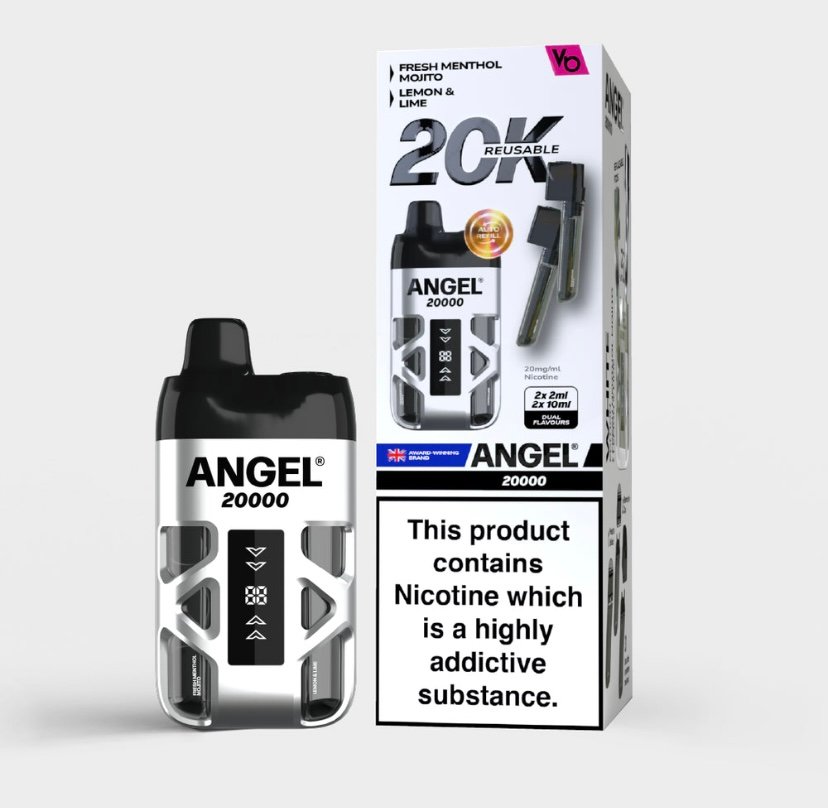Vendor:ANGEL® 20000 KIT White Edition 2x (2ml + 10ml) Fresh Menthol Mojito, Lemon & Lime